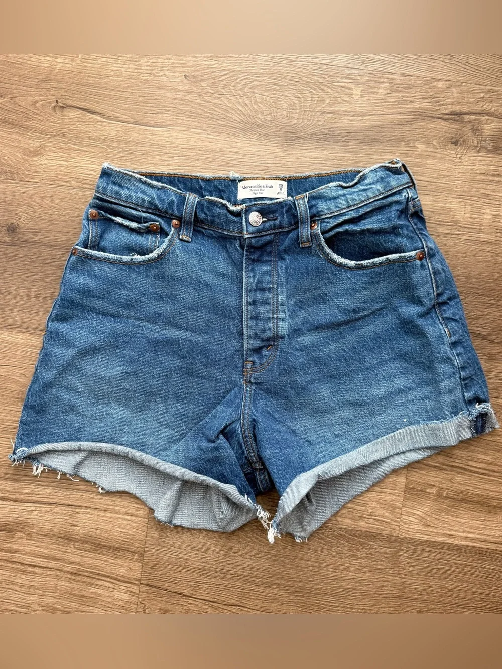 Abercrombie & Fitch The Dad Short High Rise Denim Shorts